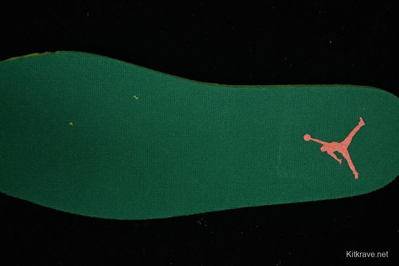 Nike Air Jordan 5 Retro Low AJ5 Sneakers in Football Grey with Vivid Orange and Pine Green Accents - FQ1293-018