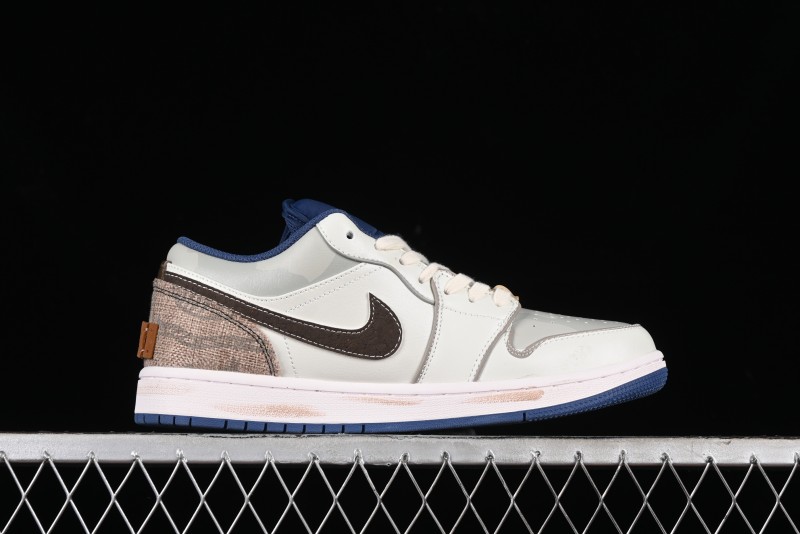Nike Air Jordan 1 Low AJ1 Retro Basketball Shoes Panda Prank Voyage Theme - 553558-414