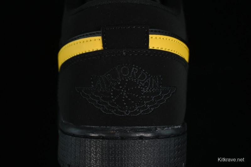 Nike Air Jordan 1 Low AJ1 Black Gold Hook Casual Sneakers - 553558-071