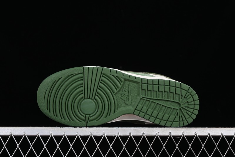 Nike SB Dunk Low Stussy Collaboration - Green Floral Anniversary Custom Low-Top Casual Skate Shoes - CF3688-008
