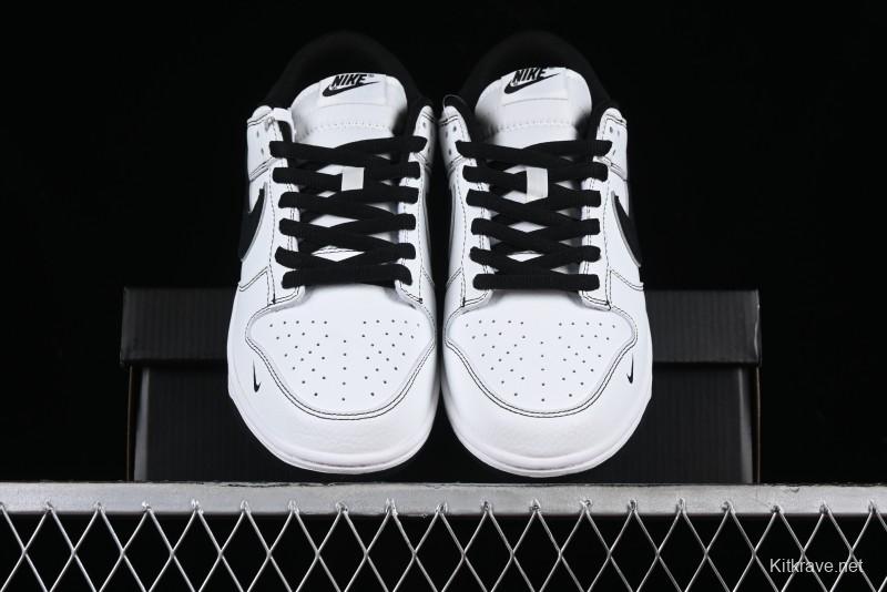 Nike Supreme x Nike SB Dunk Low Collaboration - Classic White Black Anniversary High-End Custom Low-Top Casual Skate Shoes - DY1503-100