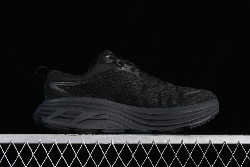HOKA ONE ONE Bondi 8 Functional Cushioned Running Shoes with Engineered Mesh Upper - 1123202 BBLC