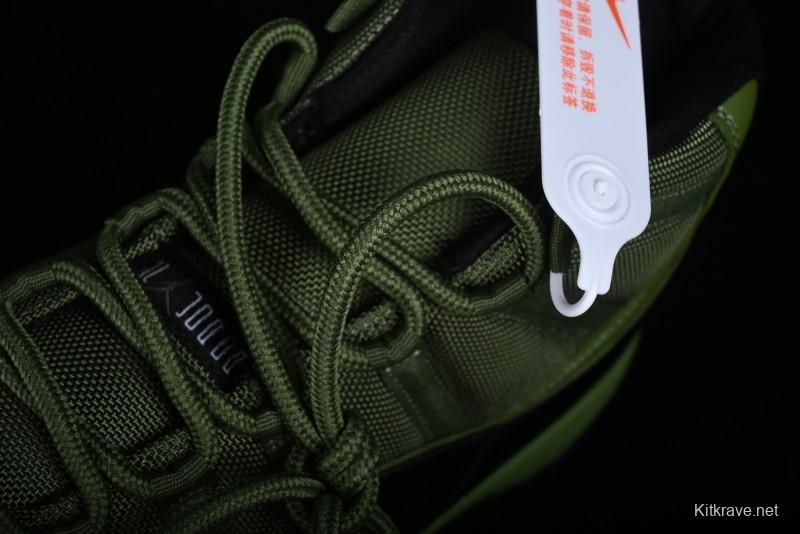 Nike Air Jordan 11 Retro High Top Basketball Shoes in Black Green - CT8012-300