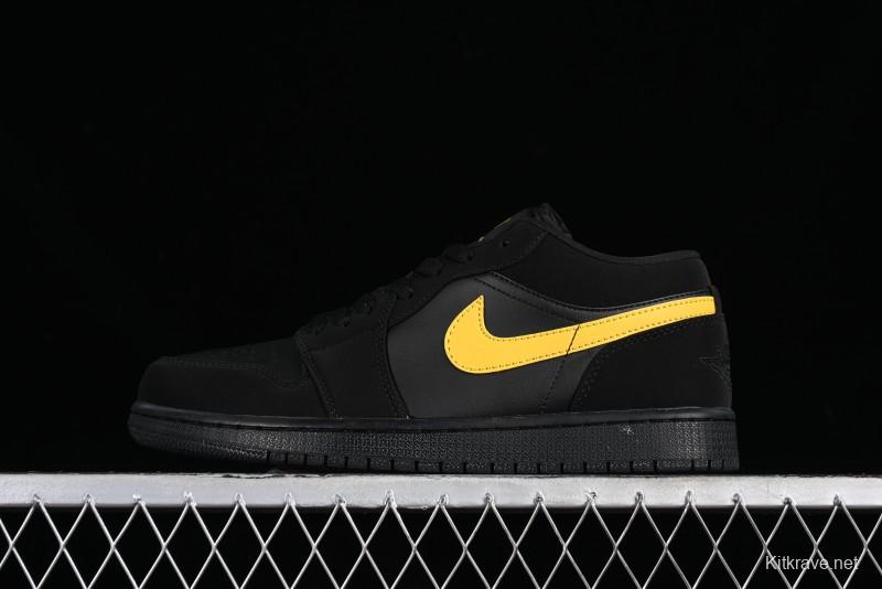 Nike Air Jordan 1 Low AJ1 Black Gold Hook Casual Sneakers - 553558-071