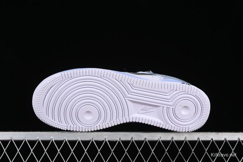 Nike Air Force 1 '07 Low Casual Sneakers with Two-Tone Shadow Swoosh and Custom Anime Art - CW2288-111