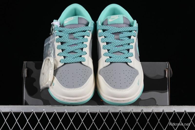 Nike SB Dunk Low BAPE Collaboration - Beige Grey Indigo Anniversary Custom Low-Top Casual Skate Shoes - BB8969-003