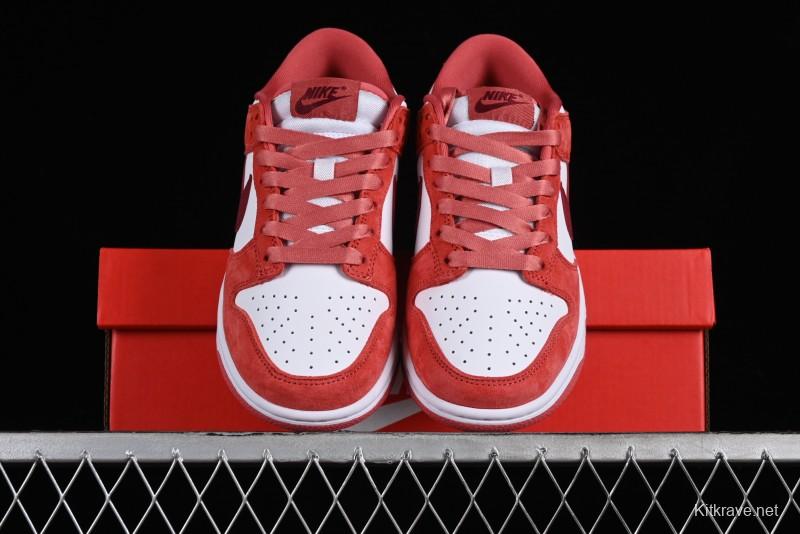 Nike SB Dunk Low Retro Valentine's Day 2024 White Rose Red Skateboarding Shoes - FQ7056-100