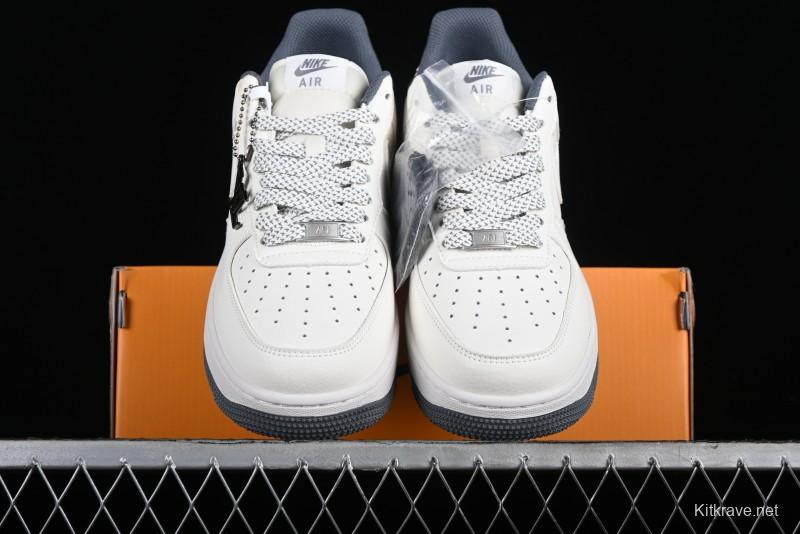 Nike Air Force 1 '07 Low LV Collaboration - Beige Grey Double Swoosh Low-Top Casual Sneakers - XZ6188-006