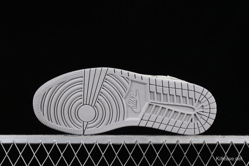 Nike Travis Scott x Fragment Design x Jordan Air Jordan 1 Low OG SP AJ1 LV Grey Denim Culture Casual Sneakers - LJ5188-004