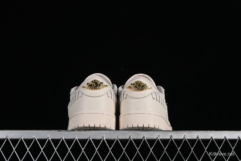 Nike Air Jordan 1 Low "Method of Make" Casual Sneakers in White Gold - FN5032-200
