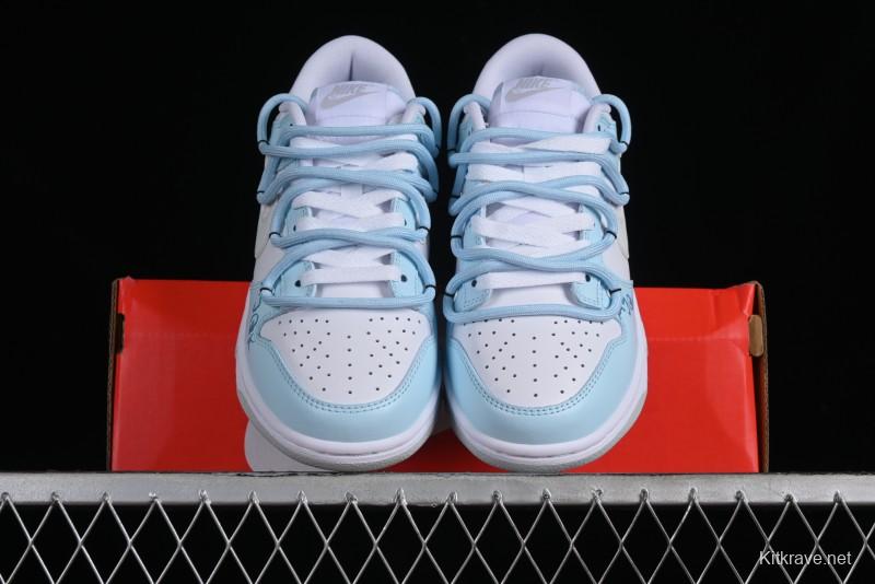 Nike Dunk Low SB Hearts Playing Cards Graffiti North Carolina Blue Casual Skate Shoes - DV0831-101