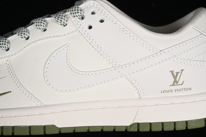 Nike SB Dunk Low LV Collaboration - Beige Green Luxury Custom Low-Top Casual Sneakers - XX2025-318