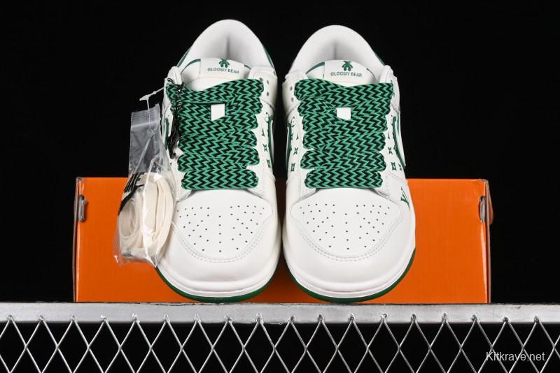 Nike SB Dunk Low LV Collaboration - Beige Green Glow in the Dark Violent Bear Anniversary High-End Custom Sneakers - SJ2068-241