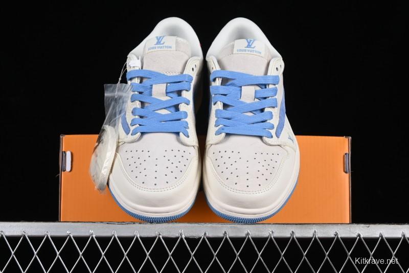 Nike Travis Scott x Fragment Design x Air Jordan 1 Low OG SP AJ1 LV Collaboration Casual Sneakers - XY2688-101