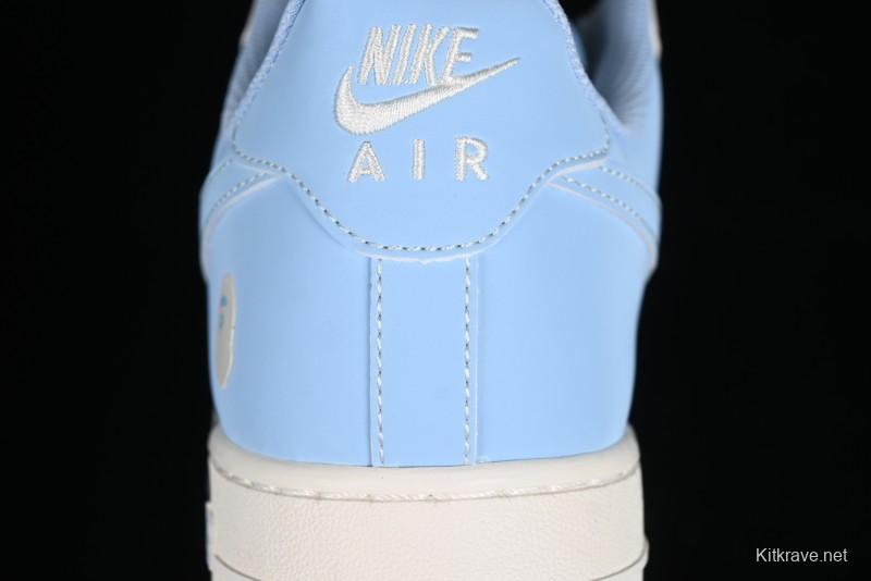 Nike Air Force 1 '07 Low Bape Collaboration - Light Grey Blue Casual Sneakers BB9599-204