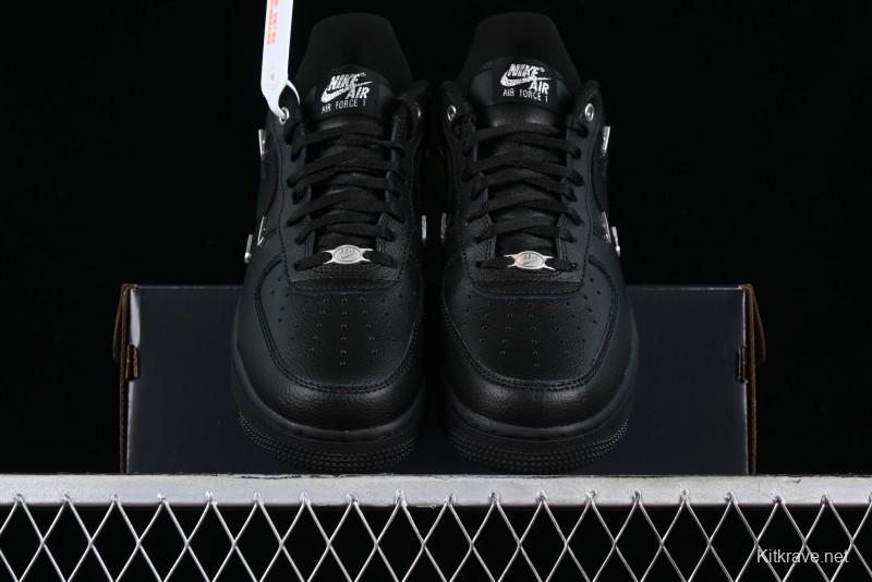 Nike Air Force 1 '07 Low Silver Swoosh Casual Sneakers - HQ1180-001