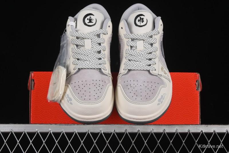 Nike Air Jordan 1 Low Retro Basketball Shoes Custom Black Myth Wukong Design - SJ9950-041