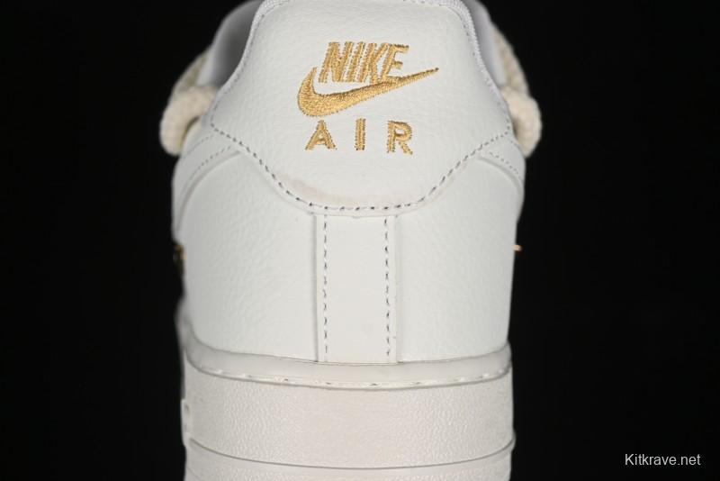 Nike Air Force 1 '07 Low Beige Deconstructed Swoosh Casual Sneakers - FX3654-111