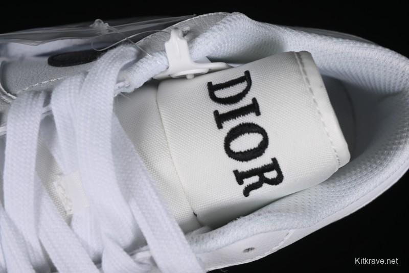 Nike Air Jordan 1 AJ1 Dior Collaboration - White Black Custom Low Top Retro Basketball Shoes - LJ6688-010