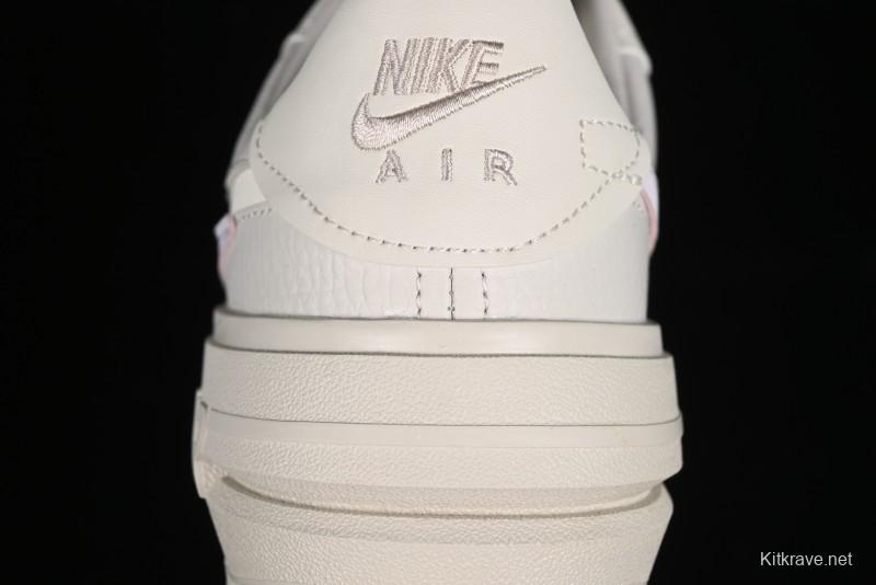 Nike Air Force 1 PLT AF ORM Triple White Low Top Casual Sneakers - DJ9946-108