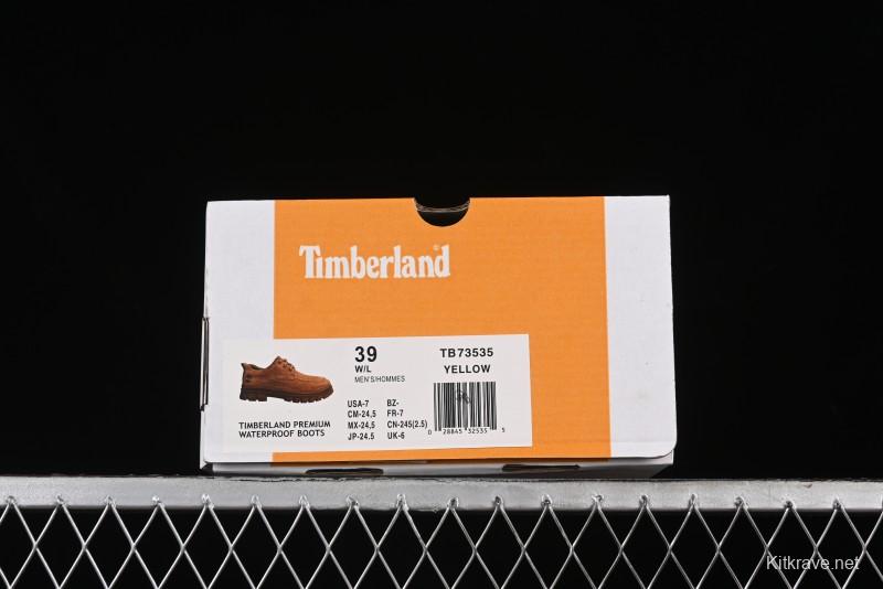 Timberland Low-Top Casual Shoes for Men - 24SS Autumn Collection with Oil-Resistant Italian Leather & Anti-Slip Rubber Outsole - TB73535YELLOW