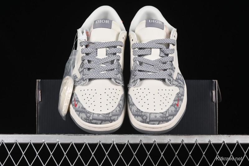 Nike Travis Scott x Fragment Design x Air Jordan 1 Low OG SP AJ1 Low Top Casual Sneakers - XY2688-113