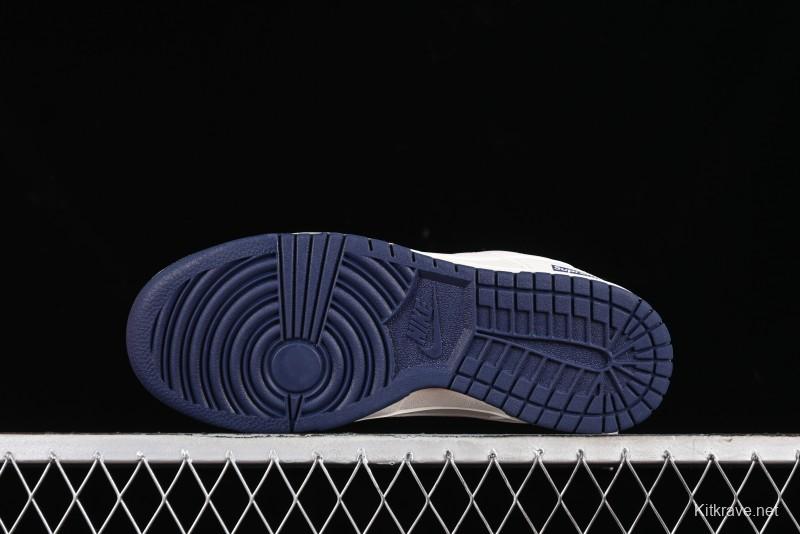 Nike SB Dunk Low Supreme Collaboration - Classic Beige Blue Anniversary High-End Custom Low-Top Casual Skate Shoes - XX8888-003