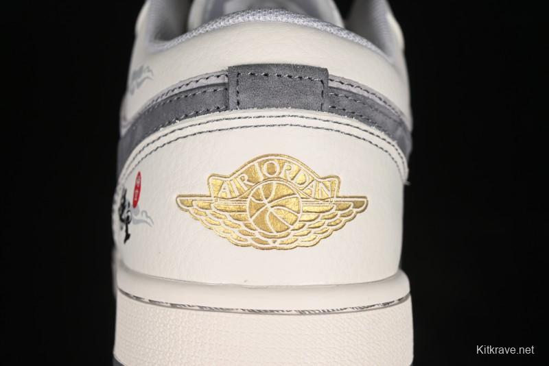 Nike Air Jordan 1 Low Retro Basketball Shoes Custom Black Myth Wukong Design - SJ9950-041