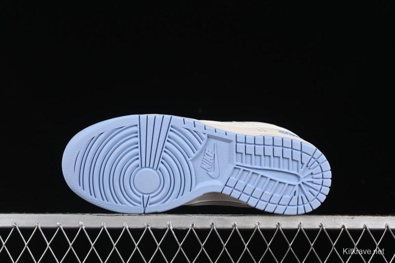 Nike SB Dunk Low Stussy Collaboration - Blue Double Swoosh Anniversary Custom Low-Top Casual Skate Shoes - BB1818-101