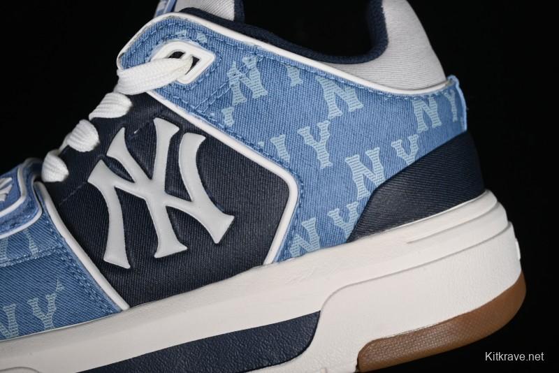 New York Yankees Chunky Liner Mid Denim Monogram Sandals with Thick Sole - 3ASXCHL4N50BLS