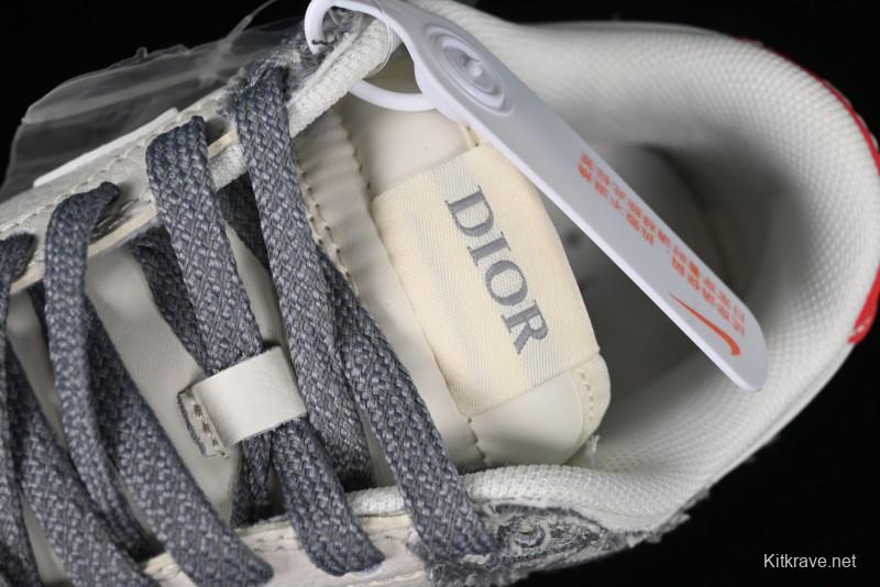 Nike SB Dunk Low Dior Collaboration - Suede Gray Anniversary High-End Custom Low-Top Casual Skate Shoes - XY1688-004