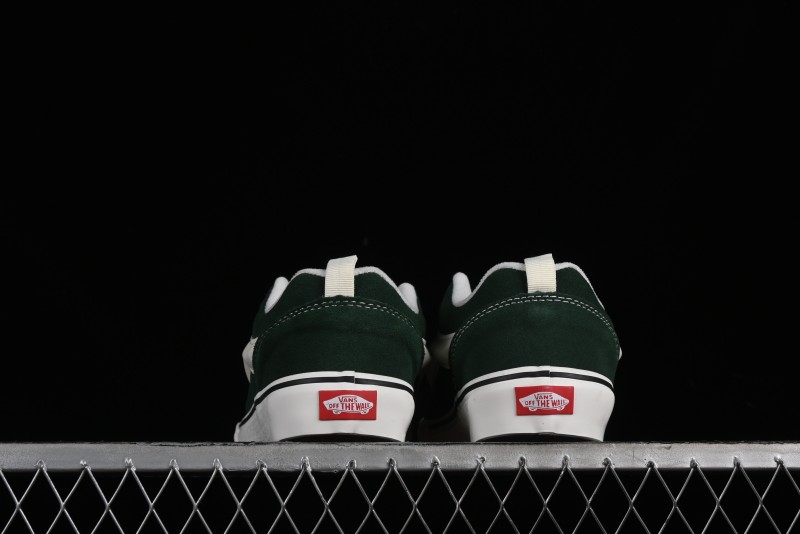 Vans Knu-Skool High Street American Retro Canvas Skate Shoes in Black Green - VN000CSQW3Z