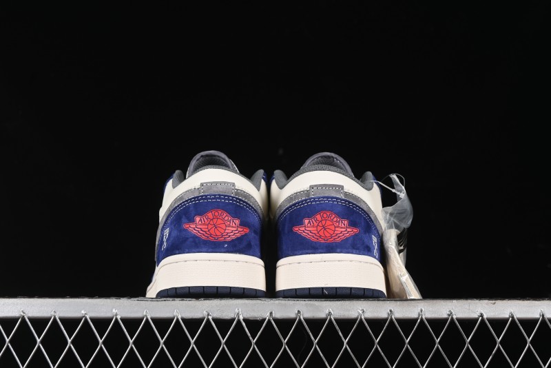 Nike Air Jordan 1 Low OFF-WHITE Collaboration - Qilin Blue Retro Basketball Shoes - WG8850-013