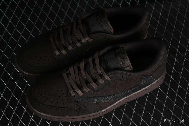 Nike Travis Scott x Air Jordan 1 Low OG AJ1 Collaboration Reverse Swoosh Sneakers - DM7866-202