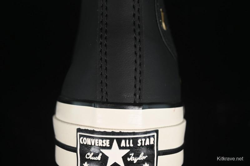 Converse Chuck 1970s Winter Waterproof Leather High-Top Sneakers with Gold Eyelets and Fleece Lining - A12444C