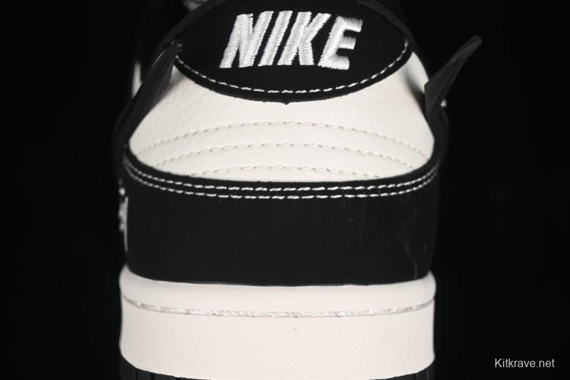 Nike SB Dunk Low x AMBUSH x Stussy Collaboration - Black Stitch Anniversary Custom Low-Top Casual Sneakers - XX2025-358
