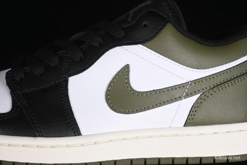 Nike Air Jordan 1 Low "Medium Olive" Casual Sneakers - 553558-092