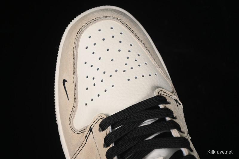 Nike Air Jordan 1 Low AJ1 The North Face Collaboration - Beige Coffee Retro Basketball Shoes - SJ9950-028