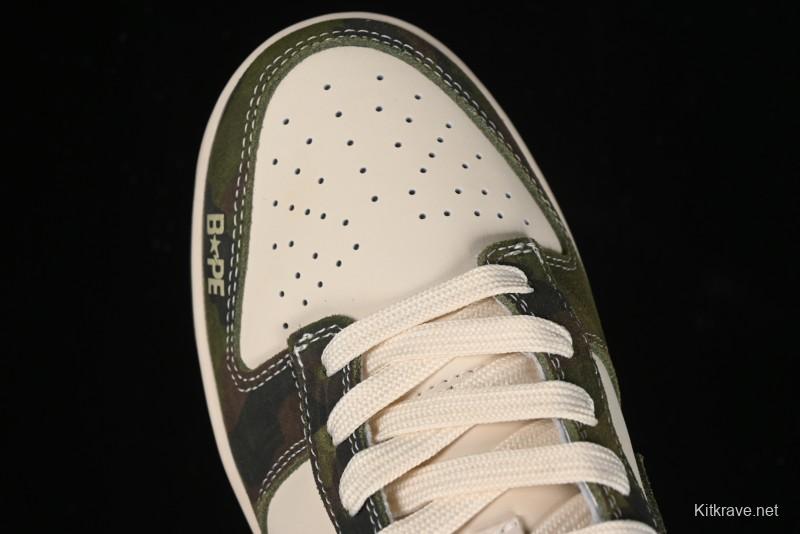 Nike SB Dunk Low Bape Collaboration - Jungle Camouflage Anniversary Custom Low-Top Casual Skate Shoes - CH6336-230