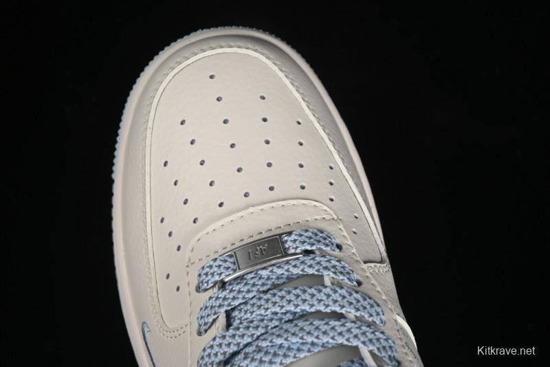 Nike Air Force 1 '07 Low Stussy Collaboration - Off White Elegant Blue Low-Top Casual Sneakers - XZ3328-002