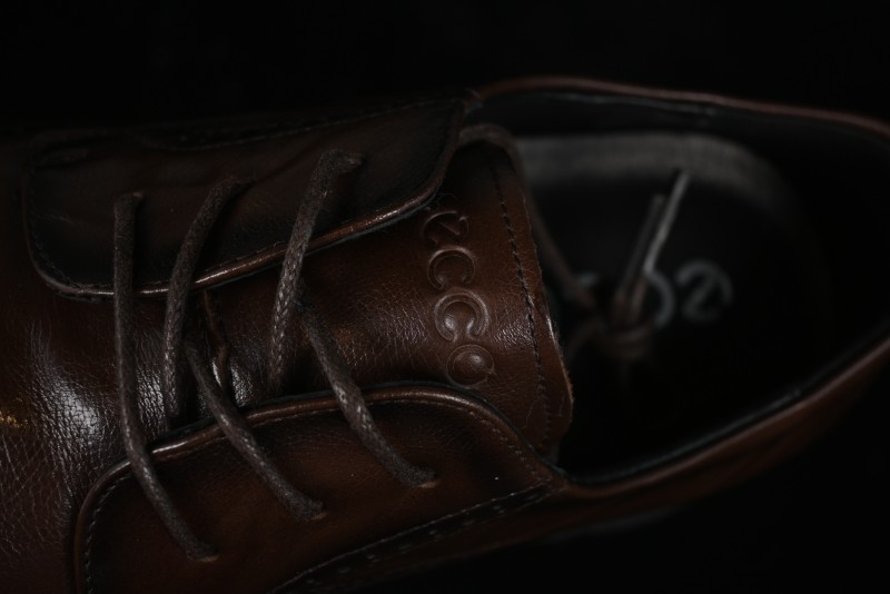 ECCO Block Derby Round Toe Genuine Leather Brogue Dress Shoes - 63667201002