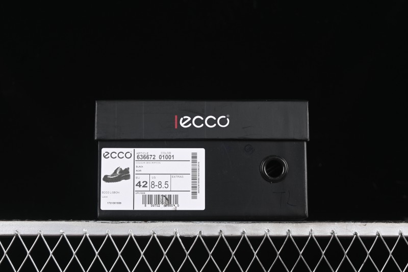 Ecco Block Brogue Business Derby Round Toe Genuine Leather Dress Shoes - 63667201001
