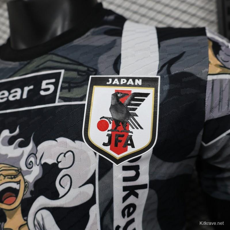 Player Version 2025 Japan National Team Black with One Piece Gear 5 Luffy Design Jersey