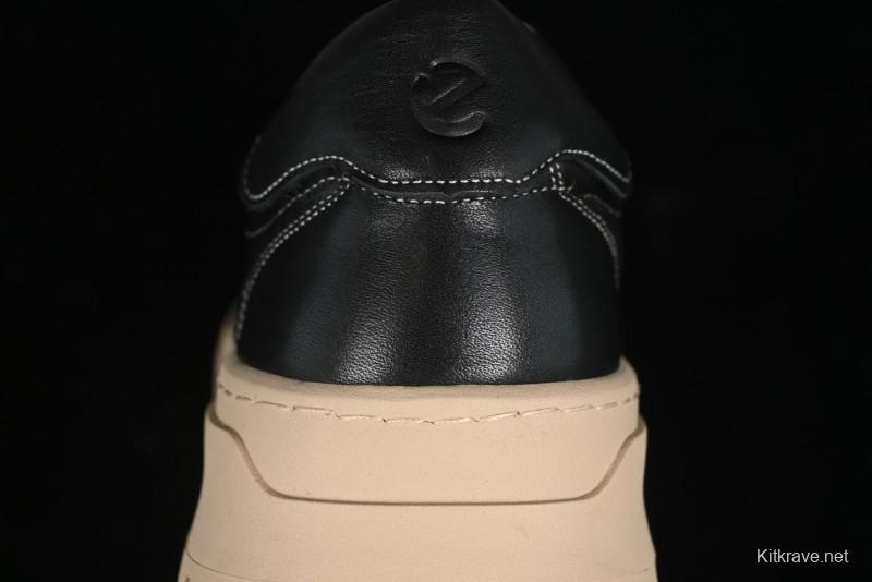 Ecco Street Light Series Autumn Height-Increasing Round-Toe Versatile Casual White Sneakers - 63311901001