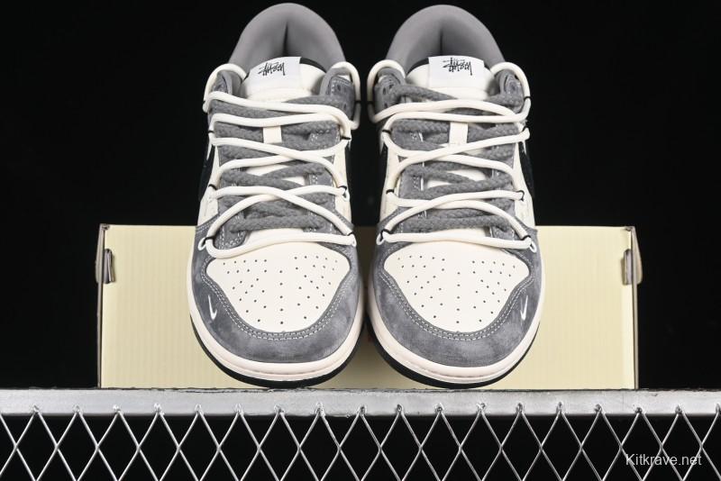 Nike SB Dunk Low Stussy Anniversary Edition Customized Low-Top Casual Sneakers - SJ2068-305