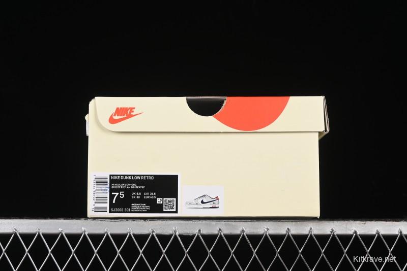 Nike SB Dunk Low Supreme x Stussy Triple Collaboration - Off White Navy Swoosh Anniversary Custom Low-Top Casual Sneakers - SJ2068-301