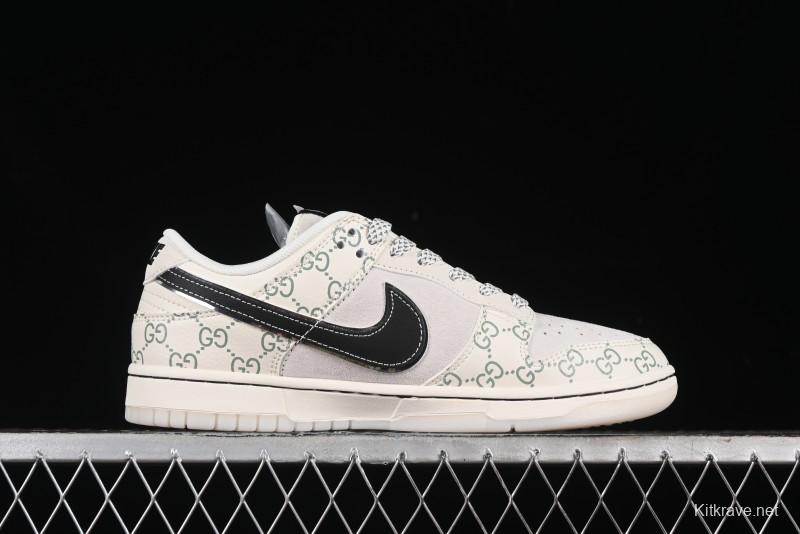 Nike SB Dunk Low Gucci Collaboration - Crystal Green Pattern Anniversary High-End Custom Low-Top Casual Sneakers - XY1688-104