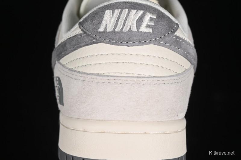 Nike SB Dunk Low The North Face Collaboration - Grey Pigskin Navy Swoosh Anniversary Custom Low-Top Casual Skate Shoes - SJ1089-009