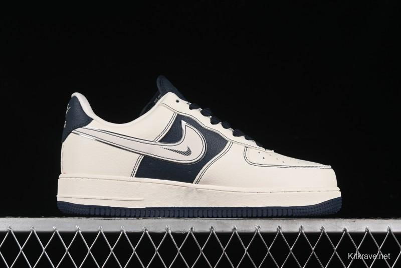 Nike Air Force 1 '07 Low Gucci Stone Island Collaboration - Off White Graphite Low-Top Casual Sneakers - KK1988-013