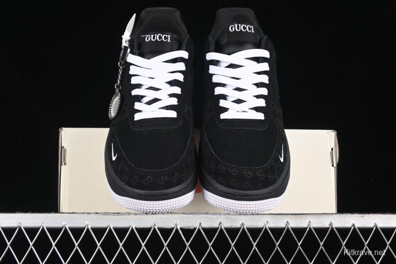 Nike Air Force 1 '07 Low Gucci Bear Collaboration - Midnight Black Low-Top Casual Sneakers - KK1988-007
